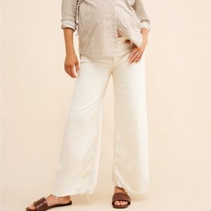 {Hudson} James Maternity Wide Leg Jean in Ecru